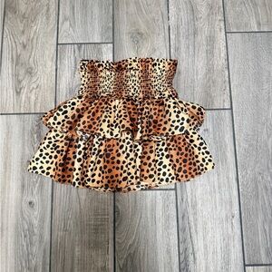 Janie & Jack tiered leopard skirt